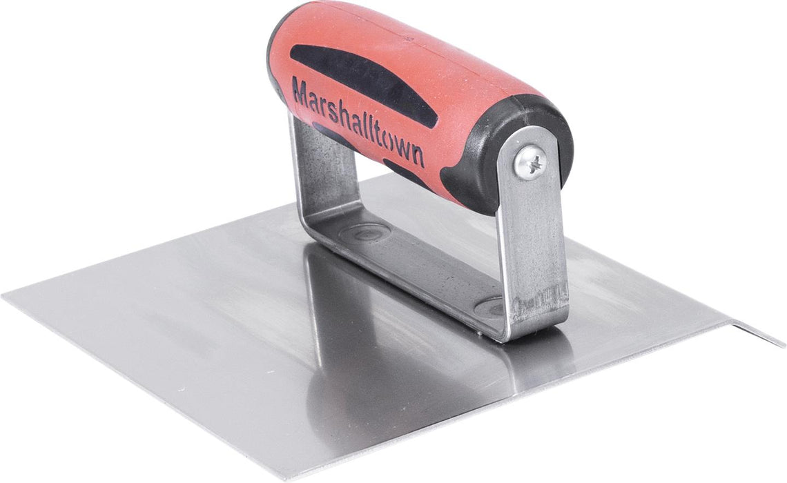 Marshalltown 483CH – 6" x 6" Stainless Steel Chamfer Edger with DuraSoft Handle; 3/4" Lip