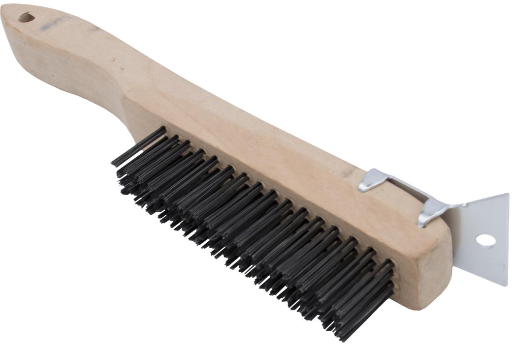 Marshalltown 6649 – 10" x 1" Steel Wire Brush with Scraper