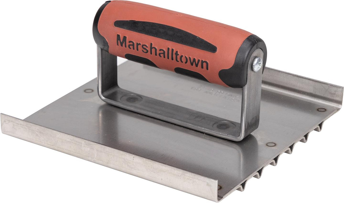 Marshalltown 4282D – 6" x 6" Stainless Steel Safety Groover (6 Grooves, 1/8" Radius, DuraSoft Handle)