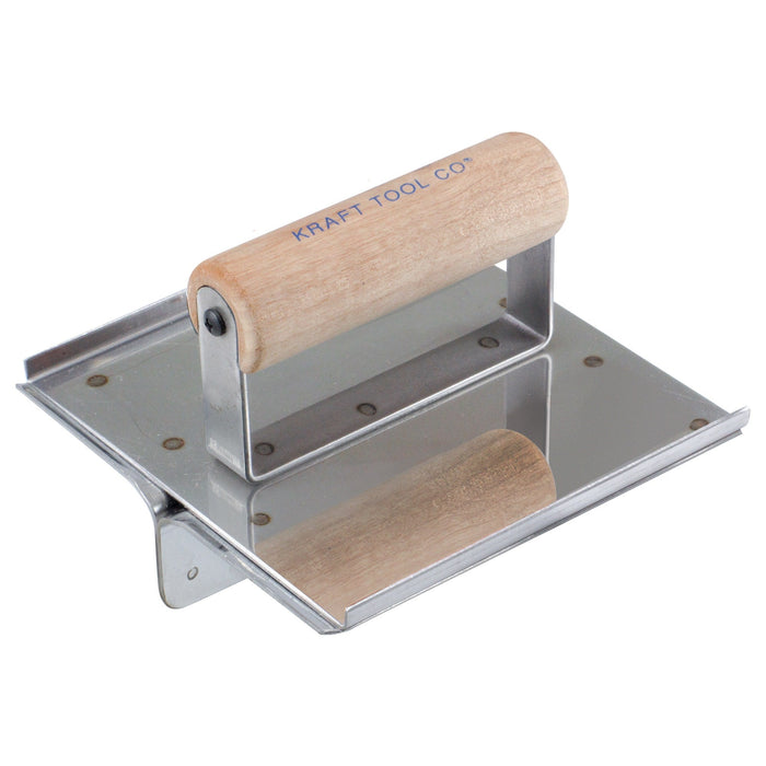 Kraft CF115 – 6" x 6" 1" Deep 1/4" Radius Stainless Steel Hand Groover (Wood Handle)
