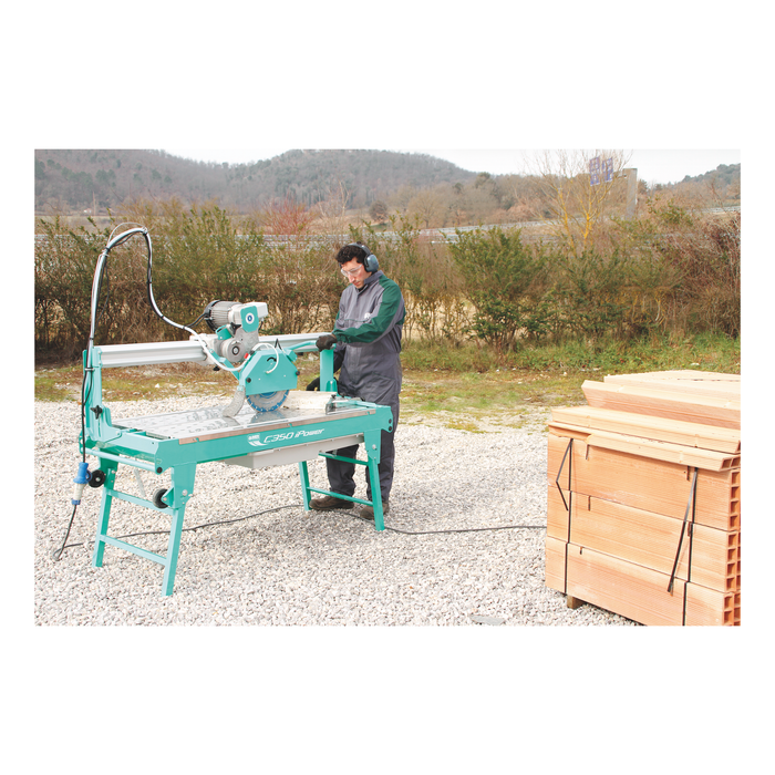 IMER 1188931 – Combicut 350 iPower 14" Overhead Rail Tile, Stone & Masonry Saw with 4 HP 240V Single-Phase Motor