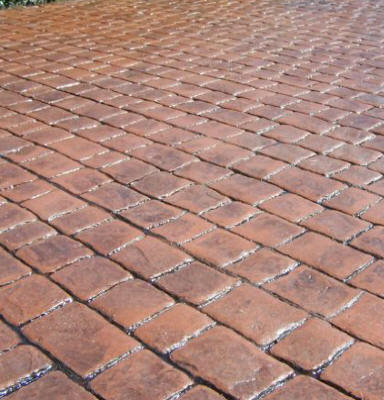 Deep Joint Cobblestone Concrete Stamp View