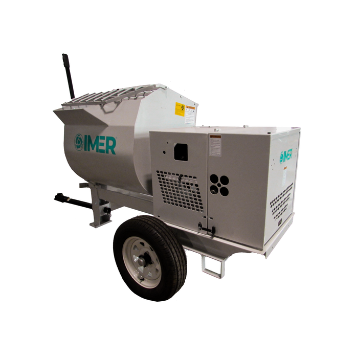 IMER 1130122 HSM 12 – 12 Cu. Ft. Steel Drum Horizontal Shaft Mortar Mixer with 240V 5 HP Electric Motor