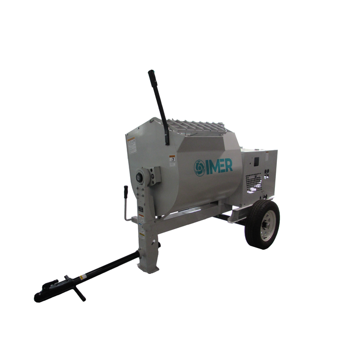 IMER 1130122 HSM 12 – 12 Cu. Ft. Steel Drum Horizontal Shaft Mortar Mixer with 240V 5 HP Electric Motor