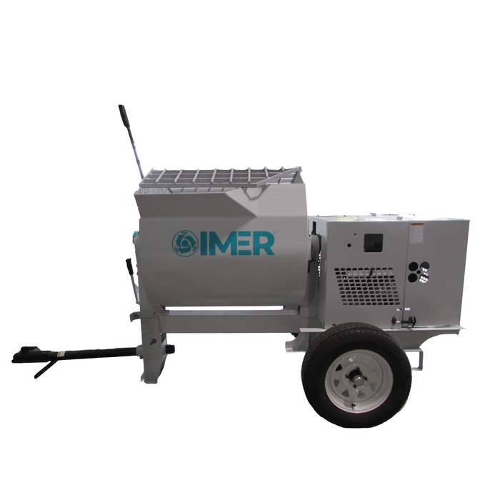 IMER 1130121 – HSM 12 Horizontal Shaft Mortar Mixer, 12 Cu. Ft. Steel Drum with 13 HP Honda Gas Engine