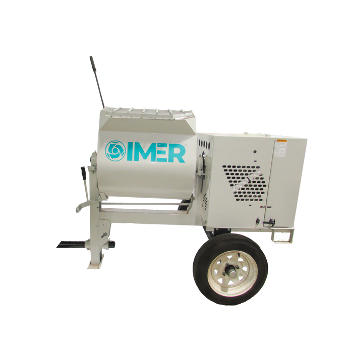 IMER 1130062 HSM 6 – 6 Cu. Ft. Steel Drum Horizontal Shaft Mortar Mixer with 1.5 HP Electric Motor