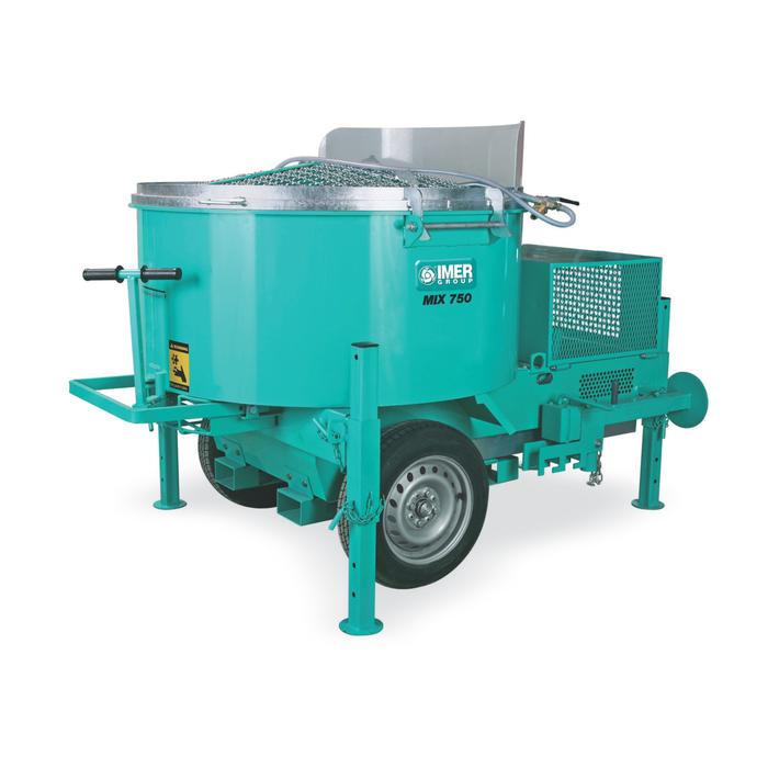 IMER 1194646 – Mix 750 Vertical Shaft Mortar Mixer, 22 Cu. Ft. Drum with 7.5 HP 480V 60Hz 3-Phase Electric Motor (Towable)