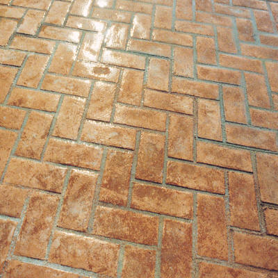 New Brick Herringbone Concrete Stamp View