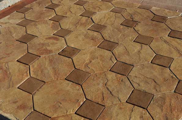 Octagon Tile Concrete Stamp View