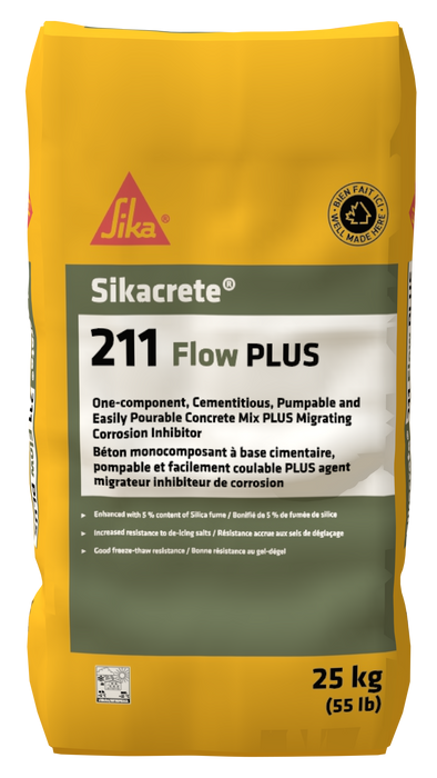 Sika 536877 – Sikacrete-211 Flow Plus 25 kg (55 lb) Cast-In-Place Concrete Mix