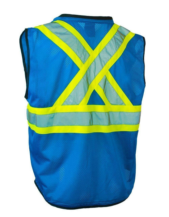 Forcefield 022-TV188BU-S/M – Hi-Vis Traffic Safety Vest with Zipper Front (S/M)
